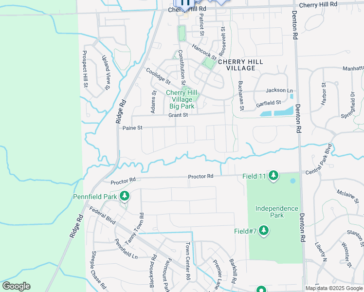 map of restaurants, bars, coffee shops, grocery stores, and more near 50251 Eisenhower Drive in Canton