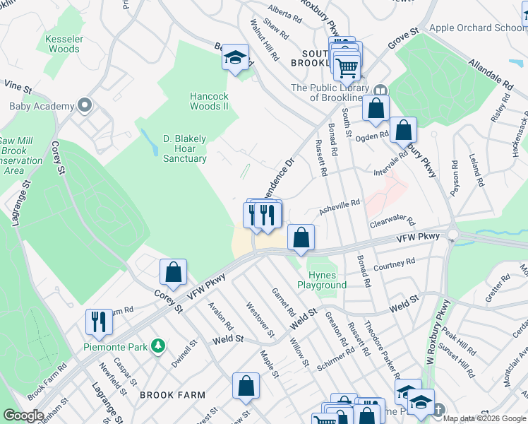 map of restaurants, bars, coffee shops, grocery stores, and more near 234 Independence Drive in Boston