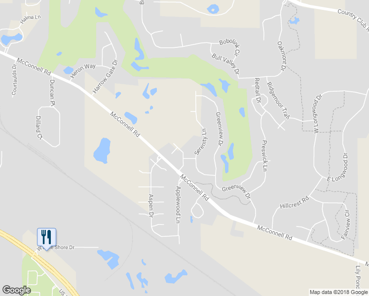 map of restaurants, bars, coffee shops, grocery stores, and more near 2024 Red Barn Road in Woodstock