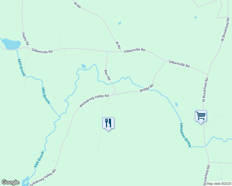 map of restaurants, bars, coffee shops, grocery stores, and more near 153 Barr Road in New Braintree