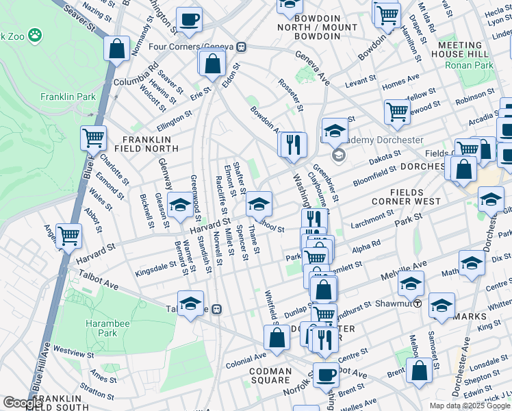 map of restaurants, bars, coffee shops, grocery stores, and more near 49 School Street in Boston