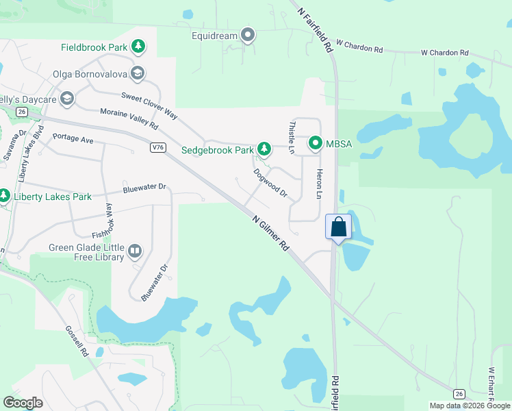 map of restaurants, bars, coffee shops, grocery stores, and more near 2505 Coneflower Court in Wauconda