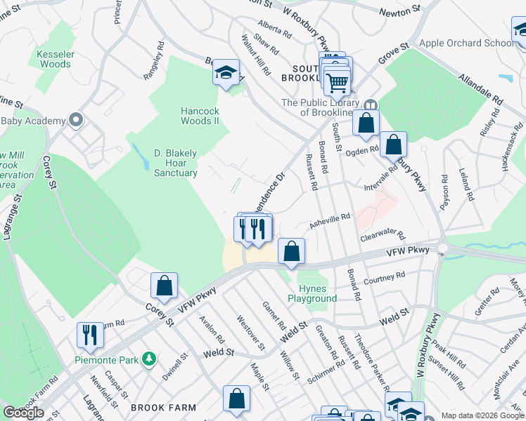 map of restaurants, bars, coffee shops, grocery stores, and more near in 