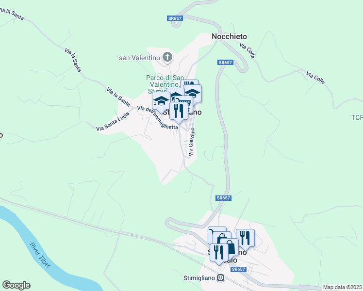 map of restaurants, bars, coffee shops, grocery stores, and more near 53 Via Francesco Eusepi in Stimigliano