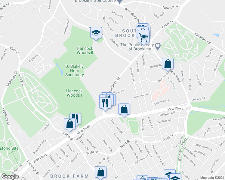 map of restaurants, bars, coffee shops, grocery stores, and more near in 