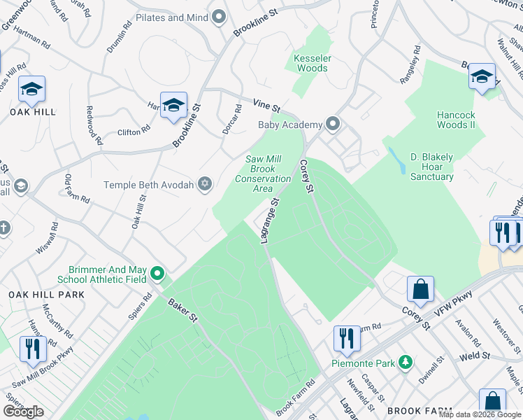 map of restaurants, bars, coffee shops, grocery stores, and more near 1408 Lagrange Street in Boston