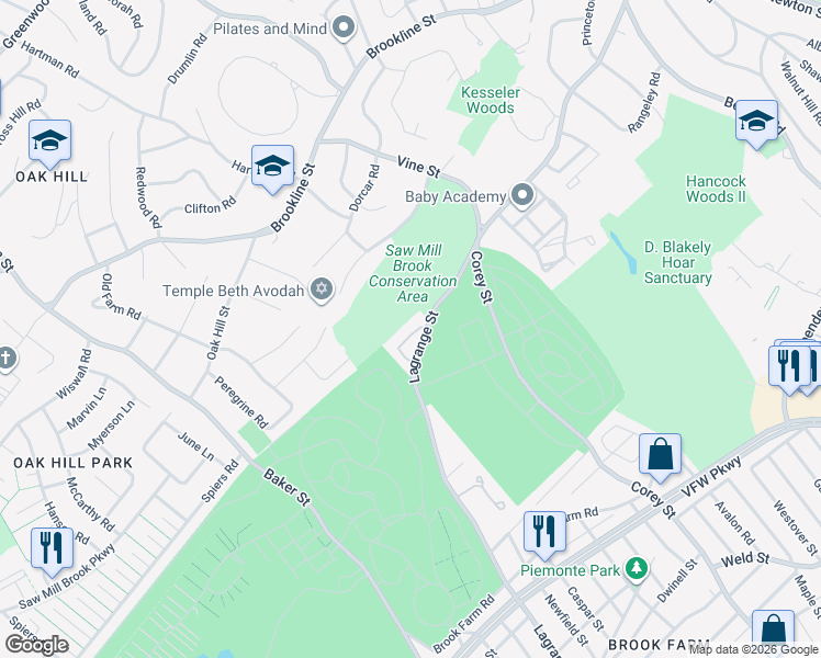 map of restaurants, bars, coffee shops, grocery stores, and more near 1408 Lagrange Street in Boston