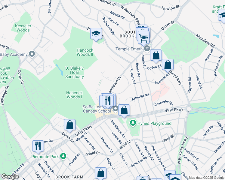 map of restaurants, bars, coffee shops, grocery stores, and more near in 