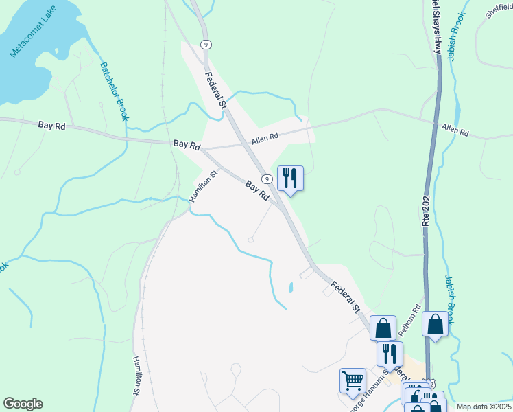 map of restaurants, bars, coffee shops, grocery stores, and more near 15-17 Bay Road in Belchertown