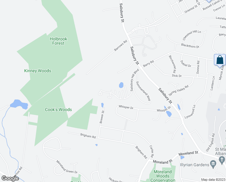 map of restaurants, bars, coffee shops, grocery stores, and more near 1 Blackwell Lane in Worcester