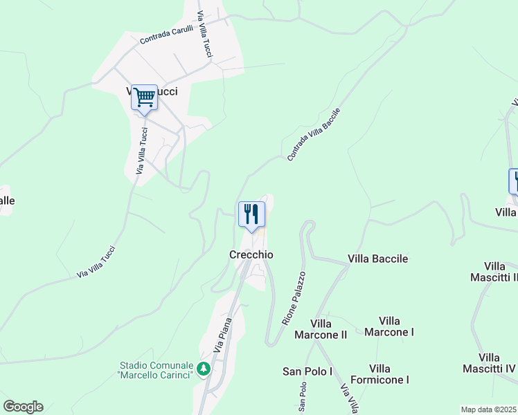map of restaurants, bars, coffee shops, grocery stores, and more near 2 Vico XIX in Crecchio