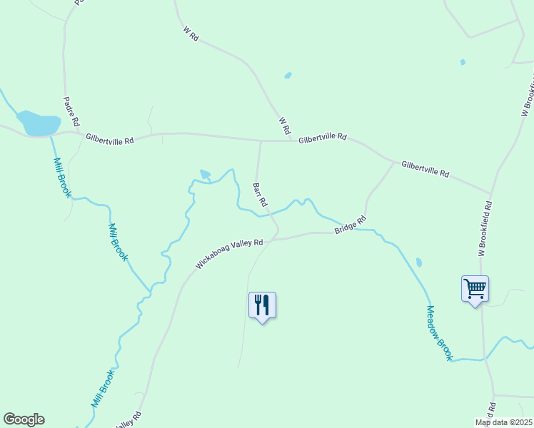 map of restaurants, bars, coffee shops, grocery stores, and more near 2-400 Barr Rd in New Braintree