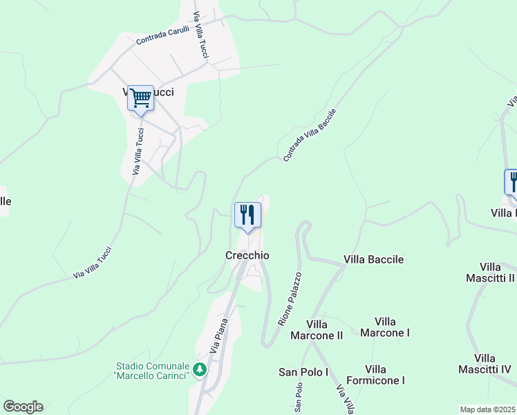 map of restaurants, bars, coffee shops, grocery stores, and more near 2 Vico XIX in Crecchio