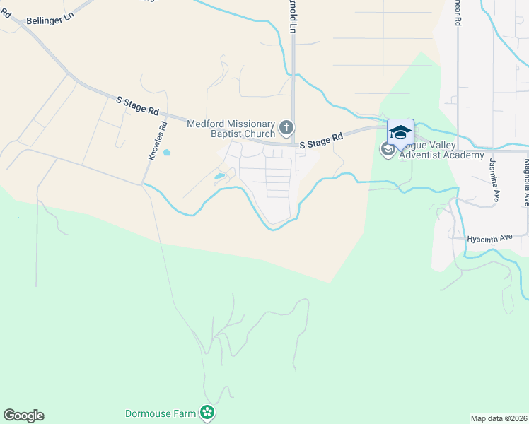 map of restaurants, bars, coffee shops, grocery stores, and more near 76 Trailer Park in Medford
