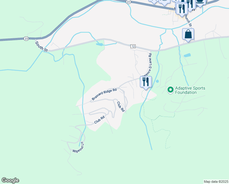 map of restaurants, bars, coffee shops, grocery stores, and more near 11 Brainard Ridge Road in Windham