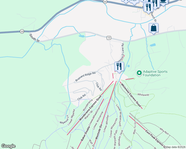 map of restaurants, bars, coffee shops, grocery stores, and more near 11 Brainard Ridge Road in Windham