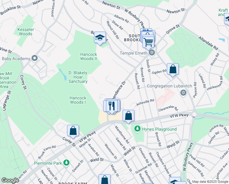 map of restaurants, bars, coffee shops, grocery stores, and more near in 