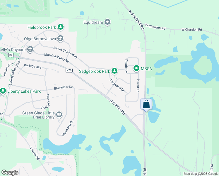 map of restaurants, bars, coffee shops, grocery stores, and more near 2505 Coneflower Court in Wauconda