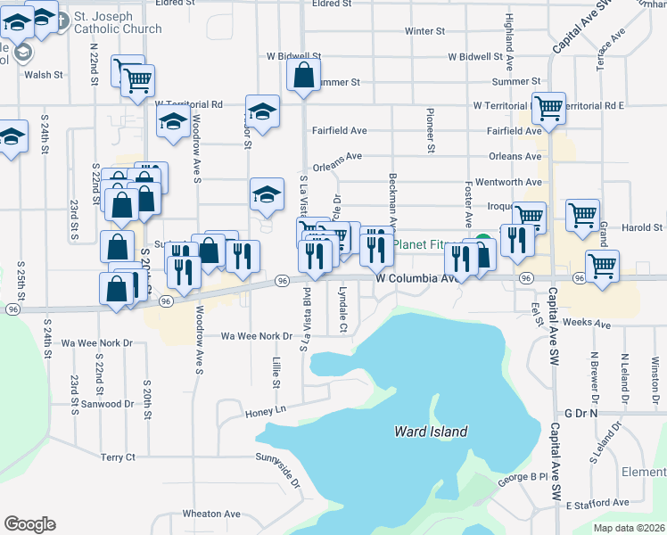 map of restaurants, bars, coffee shops, grocery stores, and more near in Battle Creek
