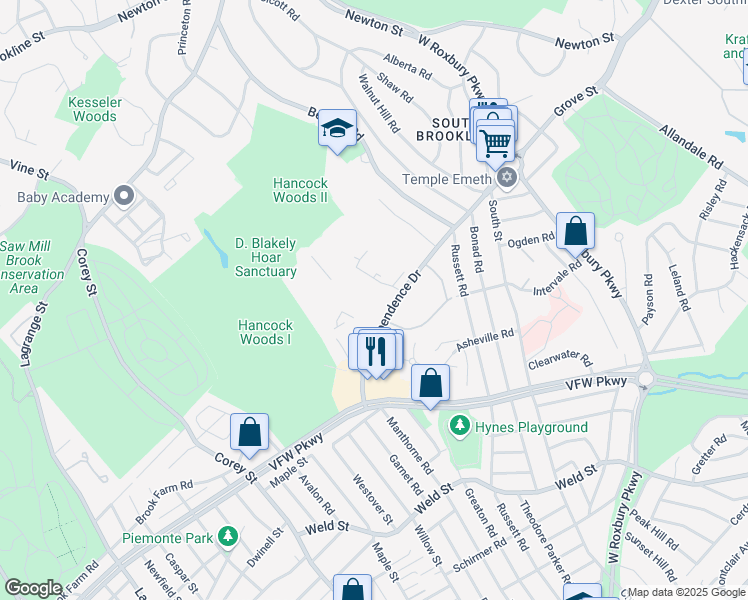 map of restaurants, bars, coffee shops, grocery stores, and more near in 