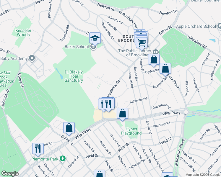 map of restaurants, bars, coffee shops, grocery stores, and more near in 