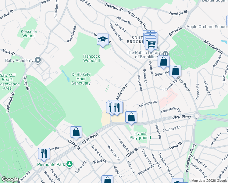 map of restaurants, bars, coffee shops, grocery stores, and more near in 