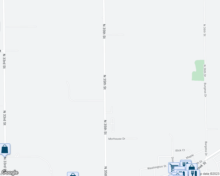 map of restaurants, bars, coffee shops, grocery stores, and more near 1080 North 35th Street in Galesburg