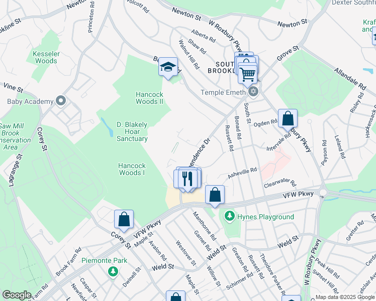 map of restaurants, bars, coffee shops, grocery stores, and more near in 