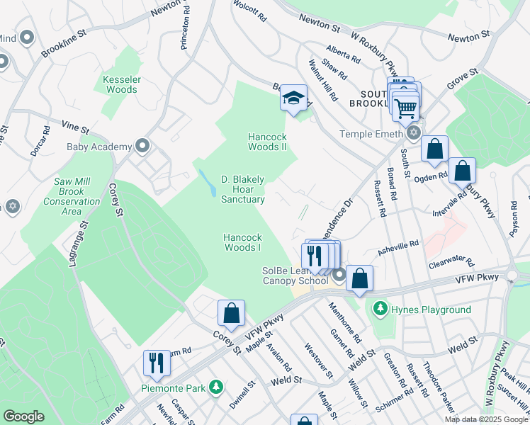 map of restaurants, bars, coffee shops, grocery stores, and more near in 