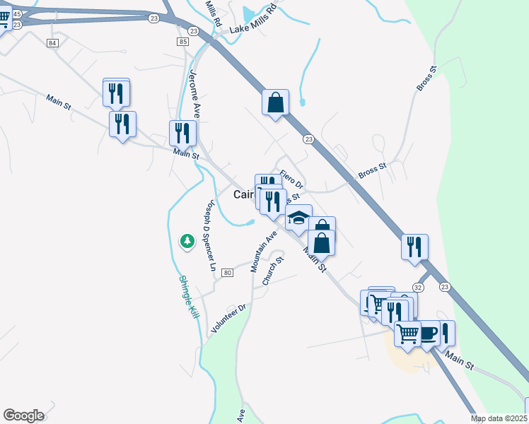 map of restaurants, bars, coffee shops, grocery stores, and more near 451 Main Street in Cairo