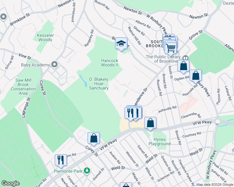 map of restaurants, bars, coffee shops, grocery stores, and more near in 