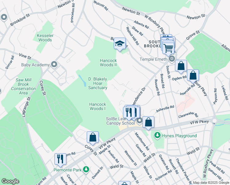 map of restaurants, bars, coffee shops, grocery stores, and more near in 