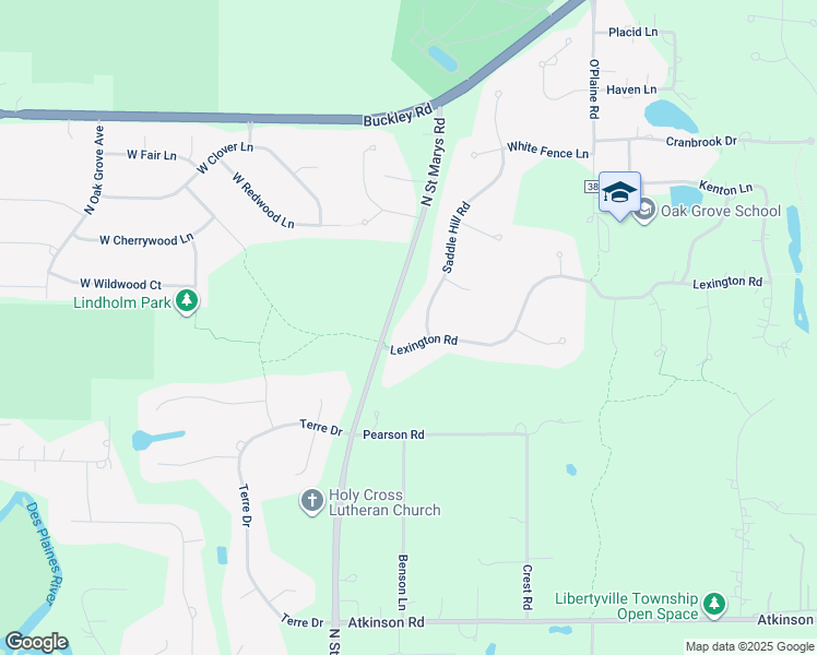 map of restaurants, bars, coffee shops, grocery stores, and more near 30128 North Saint Marys Road in Libertyville