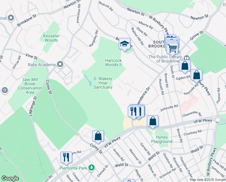 map of restaurants, bars, coffee shops, grocery stores, and more near in 