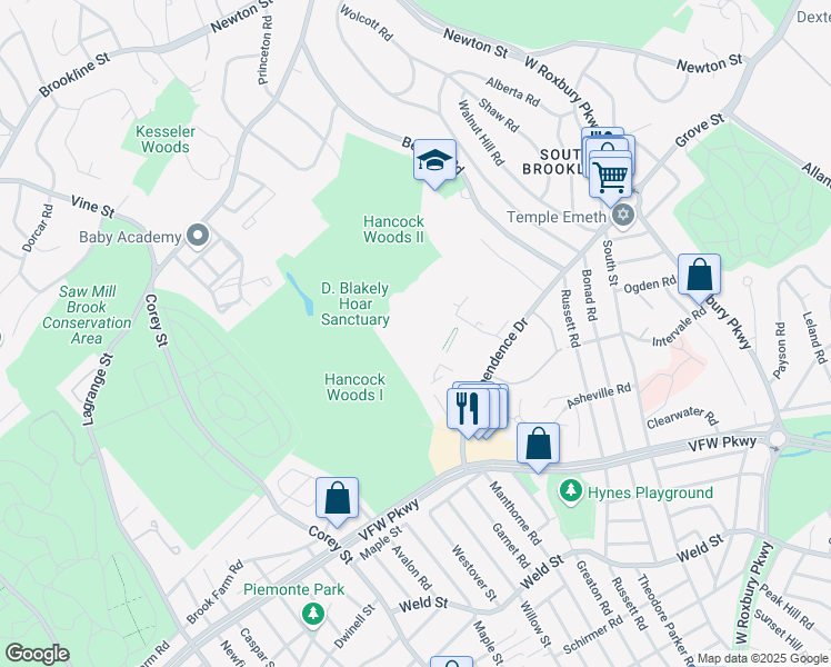map of restaurants, bars, coffee shops, grocery stores, and more near in 