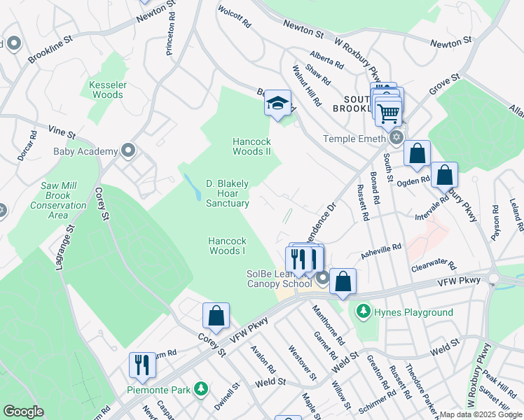 map of restaurants, bars, coffee shops, grocery stores, and more near in 