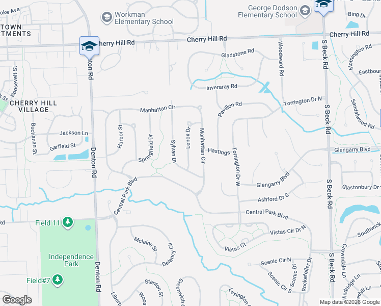 map of restaurants, bars, coffee shops, grocery stores, and more near 426 Lenox Drive in Canton