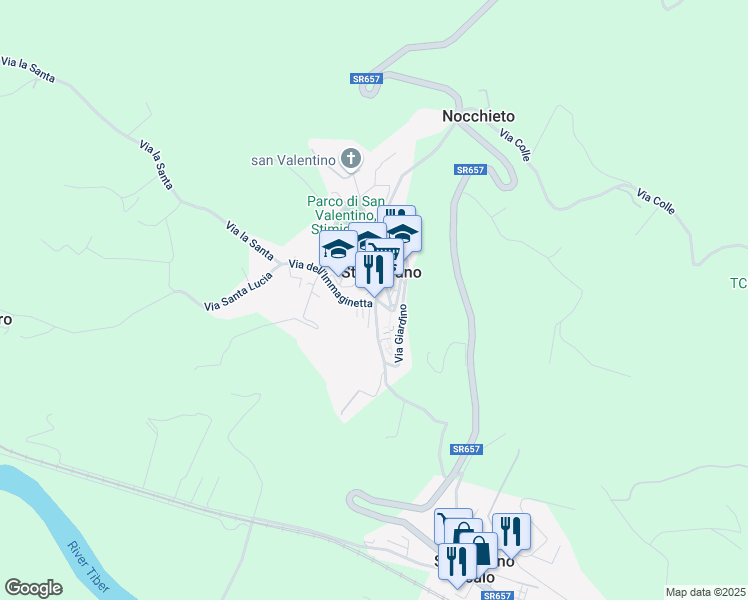 map of restaurants, bars, coffee shops, grocery stores, and more near 18 Via Francesco Eusepi in Stimigliano