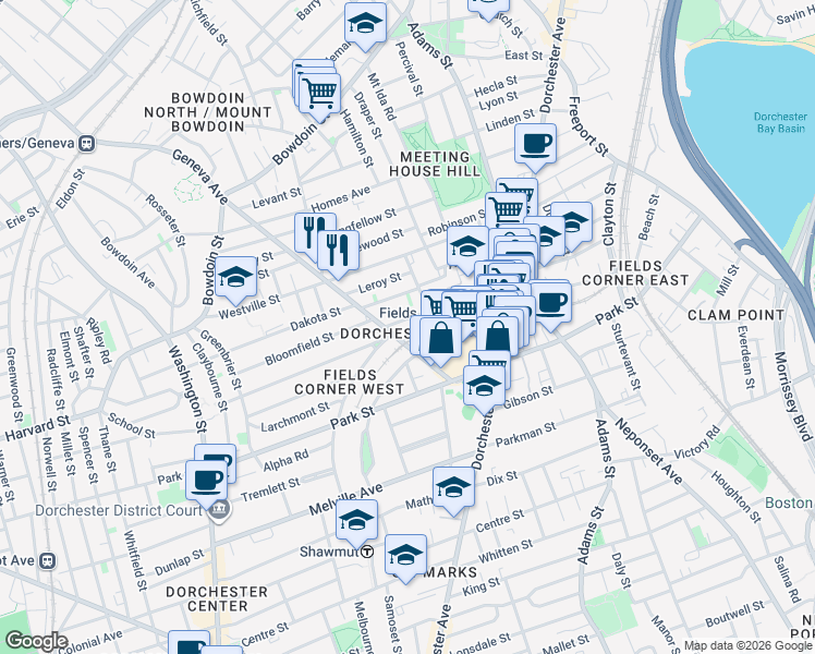 map of restaurants, bars, coffee shops, grocery stores, and more near 47 Charles Street in Boston
