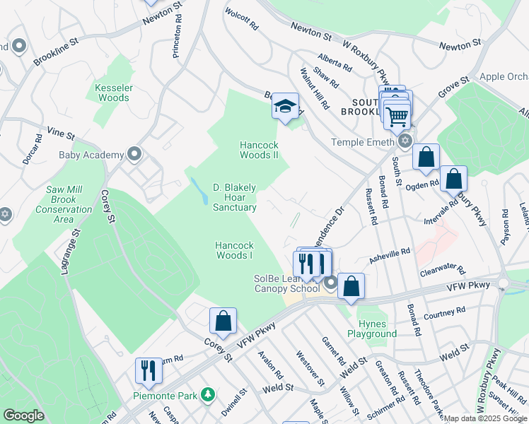map of restaurants, bars, coffee shops, grocery stores, and more near in 