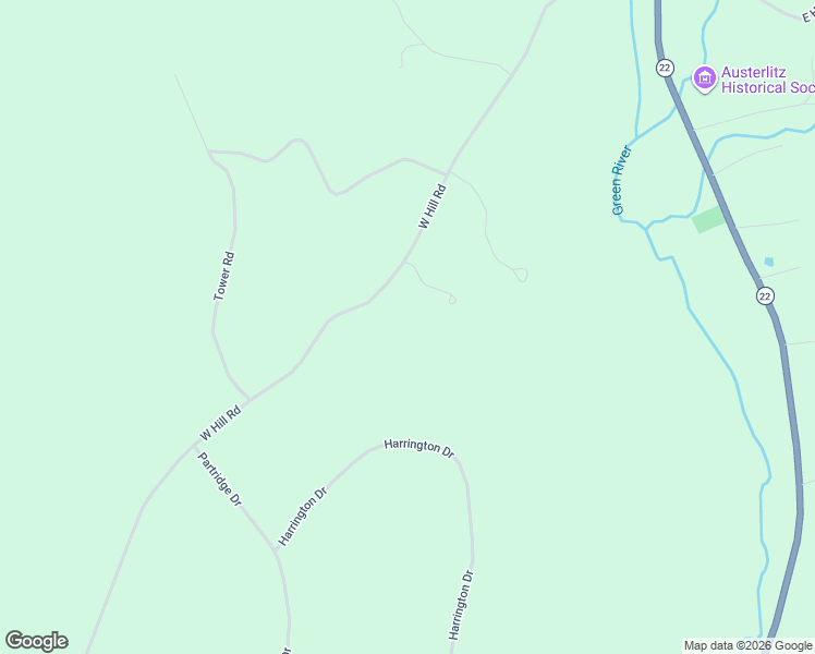 map of restaurants, bars, coffee shops, grocery stores, and more near 268 West Hill Road in Austerlitz