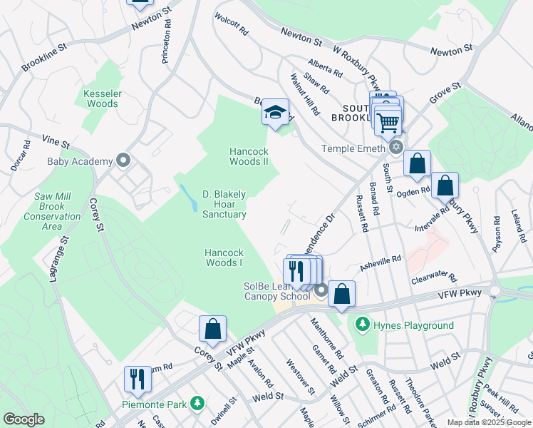 map of restaurants, bars, coffee shops, grocery stores, and more near in 