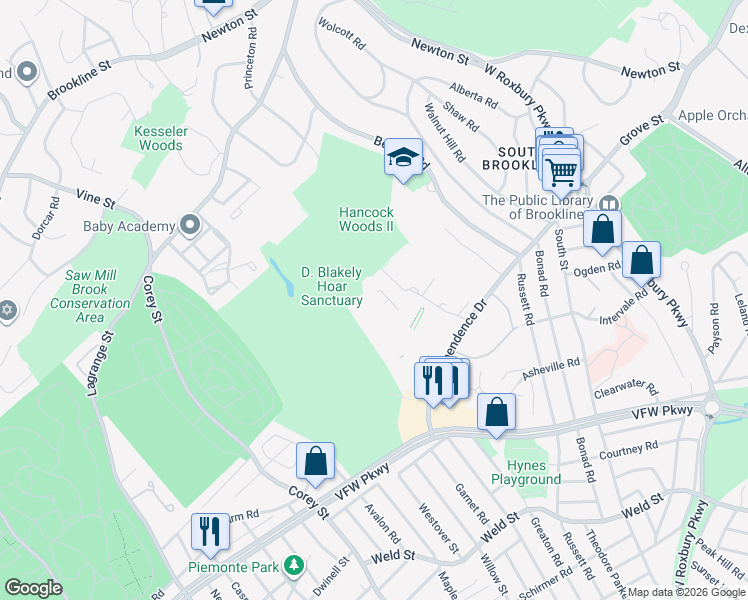 map of restaurants, bars, coffee shops, grocery stores, and more near in 