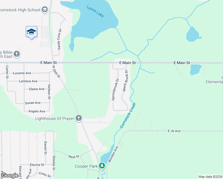 map of restaurants, bars, coffee shops, grocery stores, and more near 1297 Sprucebrook Drive in Kalamazoo