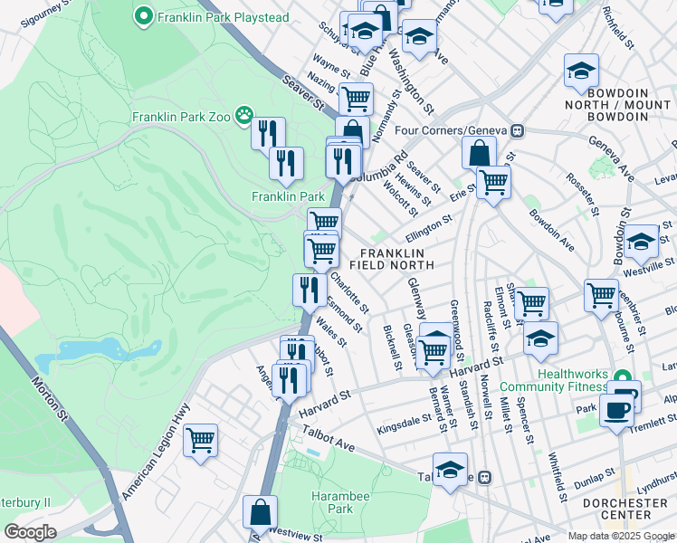 map of restaurants, bars, coffee shops, grocery stores, and more near 20 Charlotte Street in Boston
