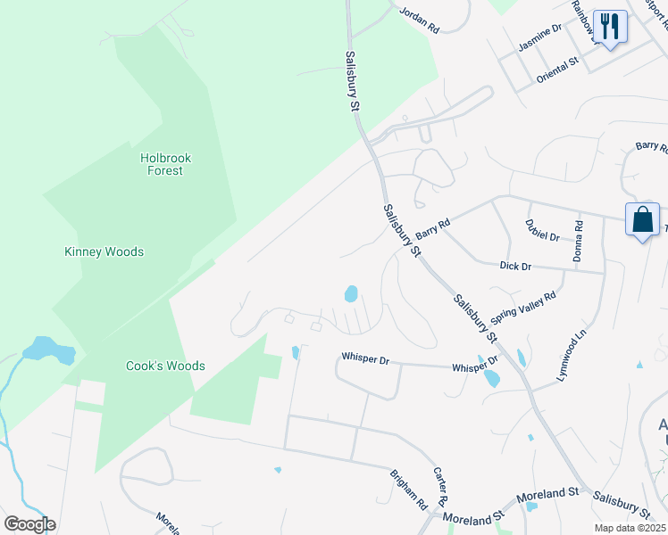 map of restaurants, bars, coffee shops, grocery stores, and more near 757 Salisbury Street in Worcester