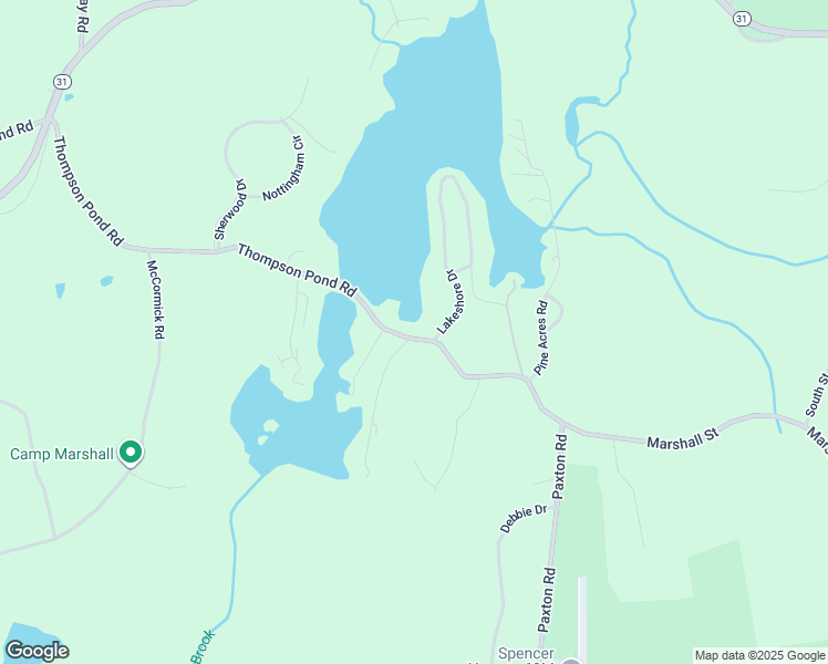 map of restaurants, bars, coffee shops, grocery stores, and more near 53 Thompson Pond Road in Spencer