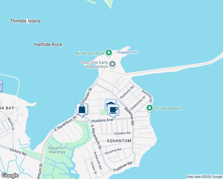 map of restaurants, bars, coffee shops, grocery stores, and more near in Quincy