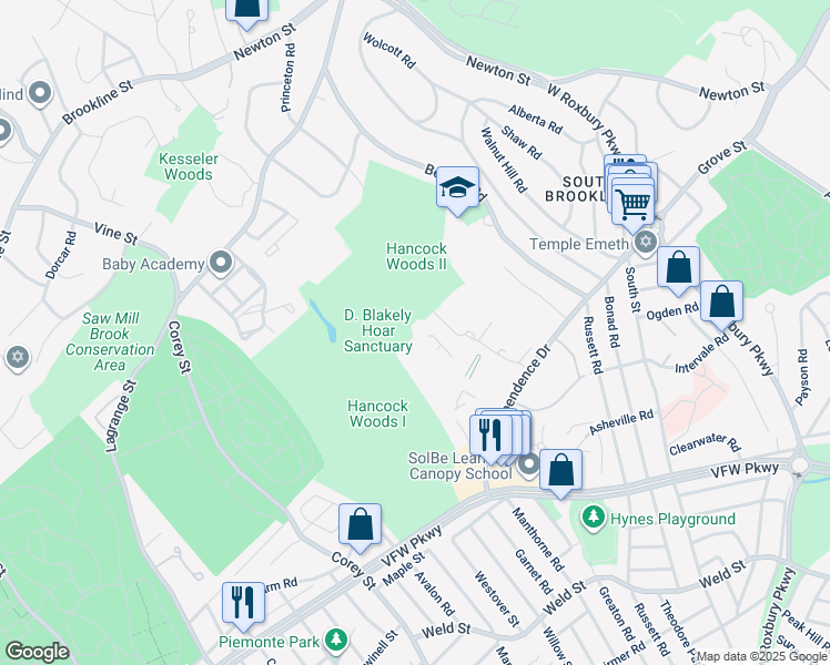map of restaurants, bars, coffee shops, grocery stores, and more near in 
