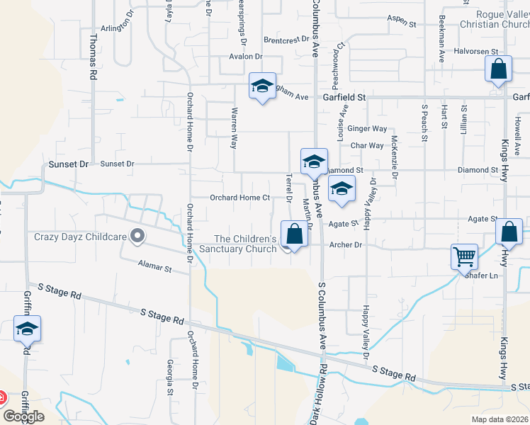 map of restaurants, bars, coffee shops, grocery stores, and more near 2158 Milford Drive in Medford